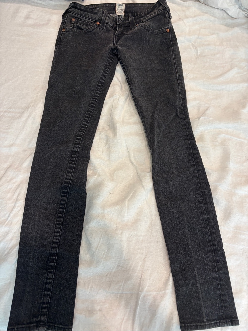 True Religion Women's Black Skinny Jeans - Faded Black